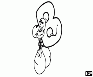 desenho de Letra B com o ratinho travesso para colorir