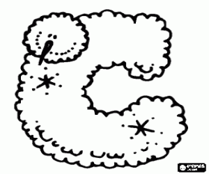 desenho de Letra C do Inverno ou do Natal para colorir