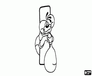 desenho de Letra I com o ratinho travesso para colorir