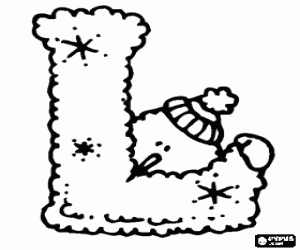 desenho de Letra L do Inverno ou do Natal para colorir