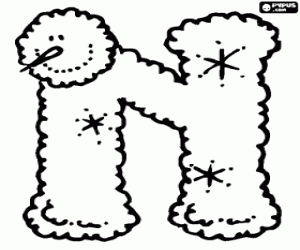 desenho de Letra N de Natal ou Inverno para colorir
