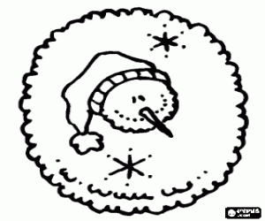 desenho de Letra O com um boneco de neve com chap�u para colorir