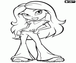 desenho de Linda Bratz vestida com roupa casual e sportswear para colorir
