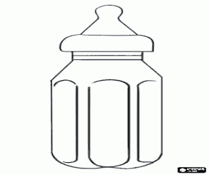desenho de Mamadeira ou biber�o, vasilha com um bocal que � usado para dar l�quidos para beb�s para colorir