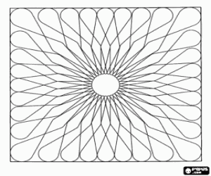 desenho de Mandala do c�rculo ao quadrado para colorir