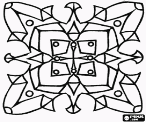 desenho de Mandala simples em um quadrado para colorir