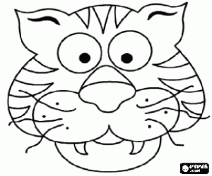 desenho de M�scara de tigre para colorir
