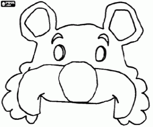 desenho de M�scara de urso com orelhas grandes para colorir