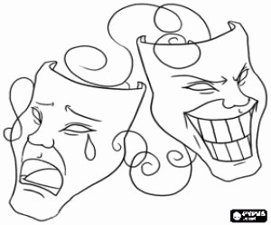desenho de M�scaras cl�ssicas de carnaval  para colorir