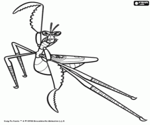 desenho de Master Mantis pronto para lutar para colorir