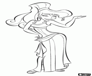 desenho de Megara ou Meg, uma donzela em perigo que apaixonar� a H�rcules para colorir