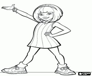desenho de Menina com uma modelo ou manequim para colorir