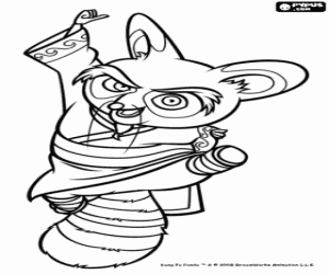 desenho de Mestre Shifu, o melhor treinador de guerreiros da China para colorir