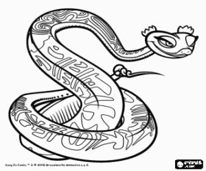 desenho de Mestre V�bora, um dos Cinco Furiosos, os mestres de Kung Fu com ataques especiais para colorir