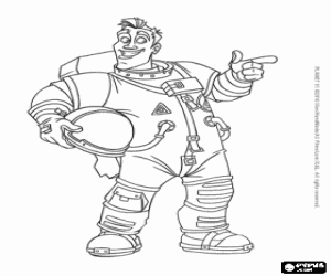 desenho de O astronauta Chuck Baker pisa o Planeta 51 pensando que ele � desabitada para colorir
