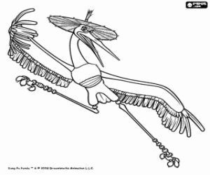 desenho de O ataque de Mestre Gar�a ou Grou para colorir