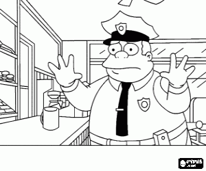 desenho de O chefe da pol�cia da cidade de Springfield Clancy Wiggum - Chefe Wiggum para colorir