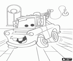 desenho de O fiel Mate guindaste na cidade de Radiator Springs para colorir