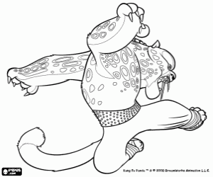 desenho de O mal Tai Lung, um tigre da neve � um ex-aluno da escola de Mestre Shifu para colorir