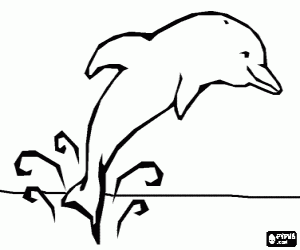 desenho de O salto do golfinho para colorir