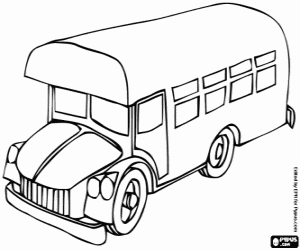 desenho de �nibus antigo para colorir