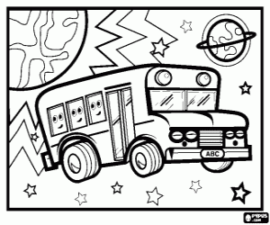 desenho de �nibus sideral para colorir