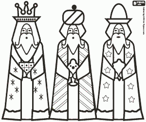 desenho de Os tr�s Reis Magos para colorir