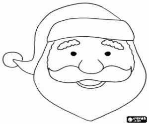 desenho de Papai Noel com o seu chapéu e barba para colorir