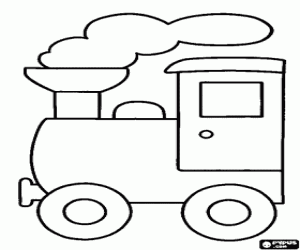 desenho de Pequena locomotiva a vapor para colorir