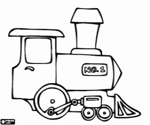 desenho de Pequena locomotiva a vapor para colorir