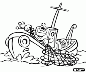 desenho de Pequeno barco dos pescadores para colorir