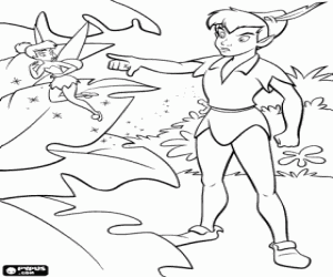 desenho de Peter Pan e Sisinho para colorir