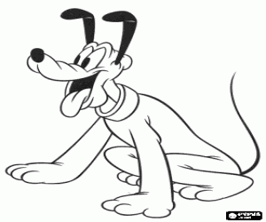 desenho de Plut�o, o c�o de Mickey Mouse para colorir
