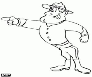 desenho de Policial da Real Pol�cia Montada do Canad� ou Royal Canadian Mounted Police para colorir