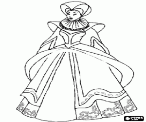 desenho de Princesa com um belo vestido de dan�a para colorir