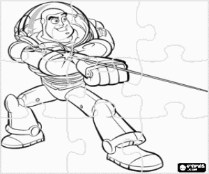desenho de Puzzle de Buzz Lightyear pelo disparo do raio laser - Puzzle de Toy Story para colorir