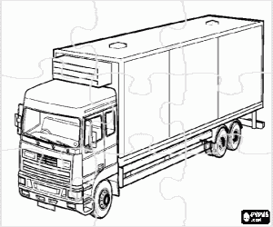 desenho de Puzzle de caminh�o reboque para colorir