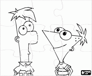desenho de Puzzle de Phineas e Ferb para colorir