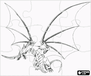 desenho de Puzzle de Pyrus Drago � o guardi�o Bakugan de Dan para colorir