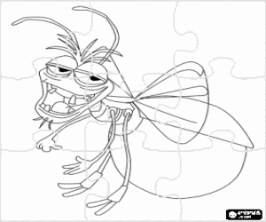 desenho de Puzzle de Ray, o vaga-lume rom�ntica namorado de Evangeline, uma estrela do c�u para colorir