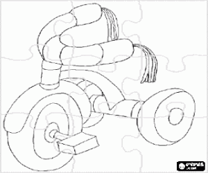 desenho de Puzzle de triciclo pelas crian�as para colorir