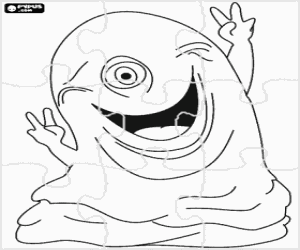 desenho de Puzzle do monstro B.O.B muito feliz, a indestrut�vel masa gelatinosa para colorir