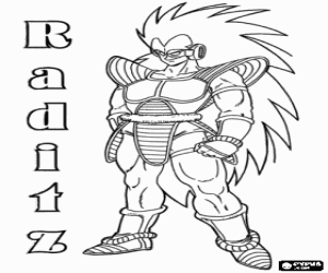 desenho de Raditz, um Saiyan, o irm�o mais velho de Goku, que conseguiu sobreviver a destrui��o do planeta Vegeta para colorir