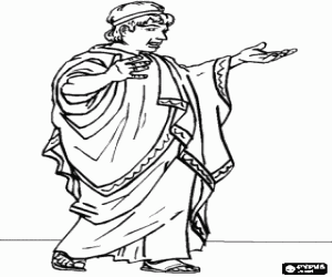 desenho de Senador romano com o seu manto para colorir