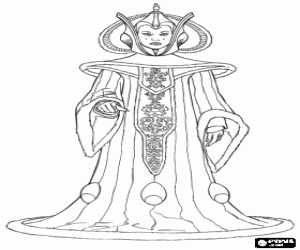 desenho de Senadora Padm� Amidala de Naboo, a esposa secreta de Anakin Skywalker e m�e de Luke Skywalker e Princesa Leia para colorir