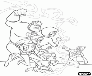 desenho de S�ndrome captura Jack-Jack e bloqueia o resto da fam�lia com os seus poderes para colorir