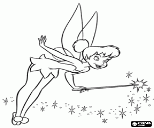 desenho de Sisinho em a��o com a varinha m�gica para colorir