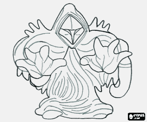 desenho de Spirito nero, o fantasma de sombra, as pessoas da escurid�o. Serie III para colorir