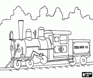 desenho de Trem do vapor - Comboio do vapor para colorir
