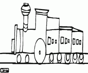 desenho de Trem do vapor - Comboio do vapor para colorir